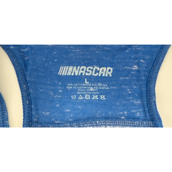 Nascar Race Kansas Speedway Car Design Tank Top Shirt Blue Womens Size Large - Picture 5 of 6